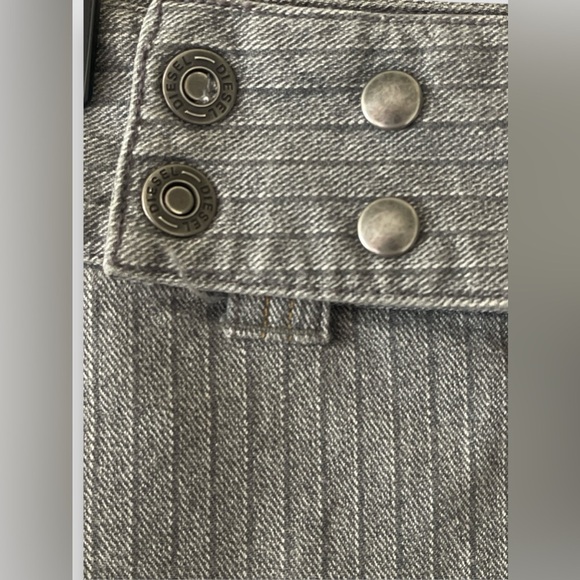 Diesel Vintage Denim Belt Wrap Mini Skirt Sz 29 Snap Button y2k Grunge Gray - Picture 3 of 8